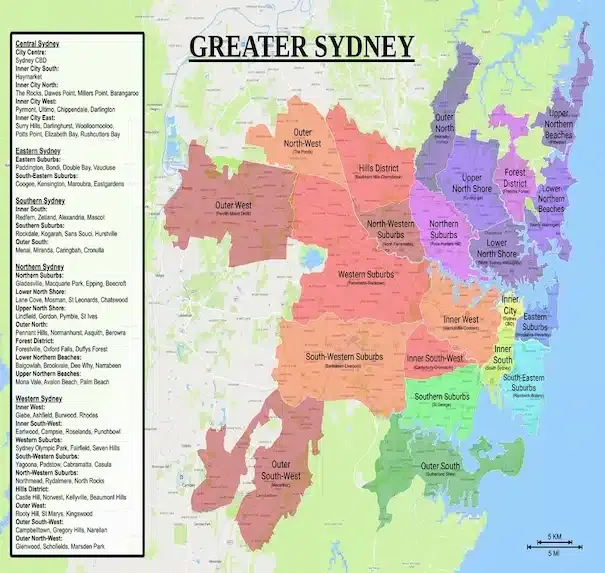 Greater Sydney map